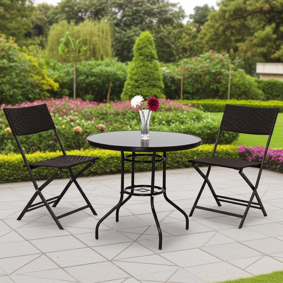 Gartenmöbel-Set Alfresco, 3-teilig (2 Sessel und Glastisch)
