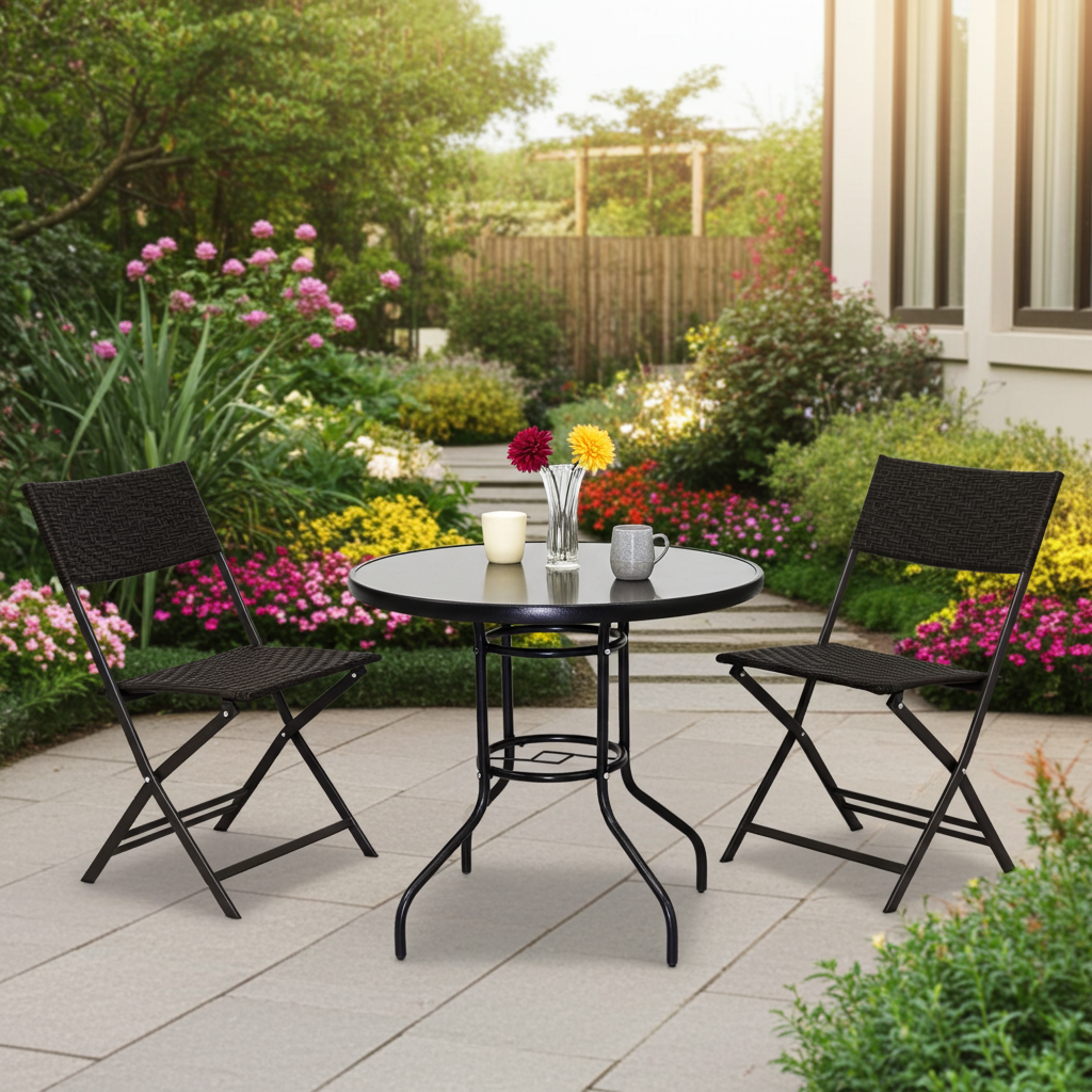 Gartenmöbel-Set Alfresco, 3-teilig (2 Sessel und Glastisch)