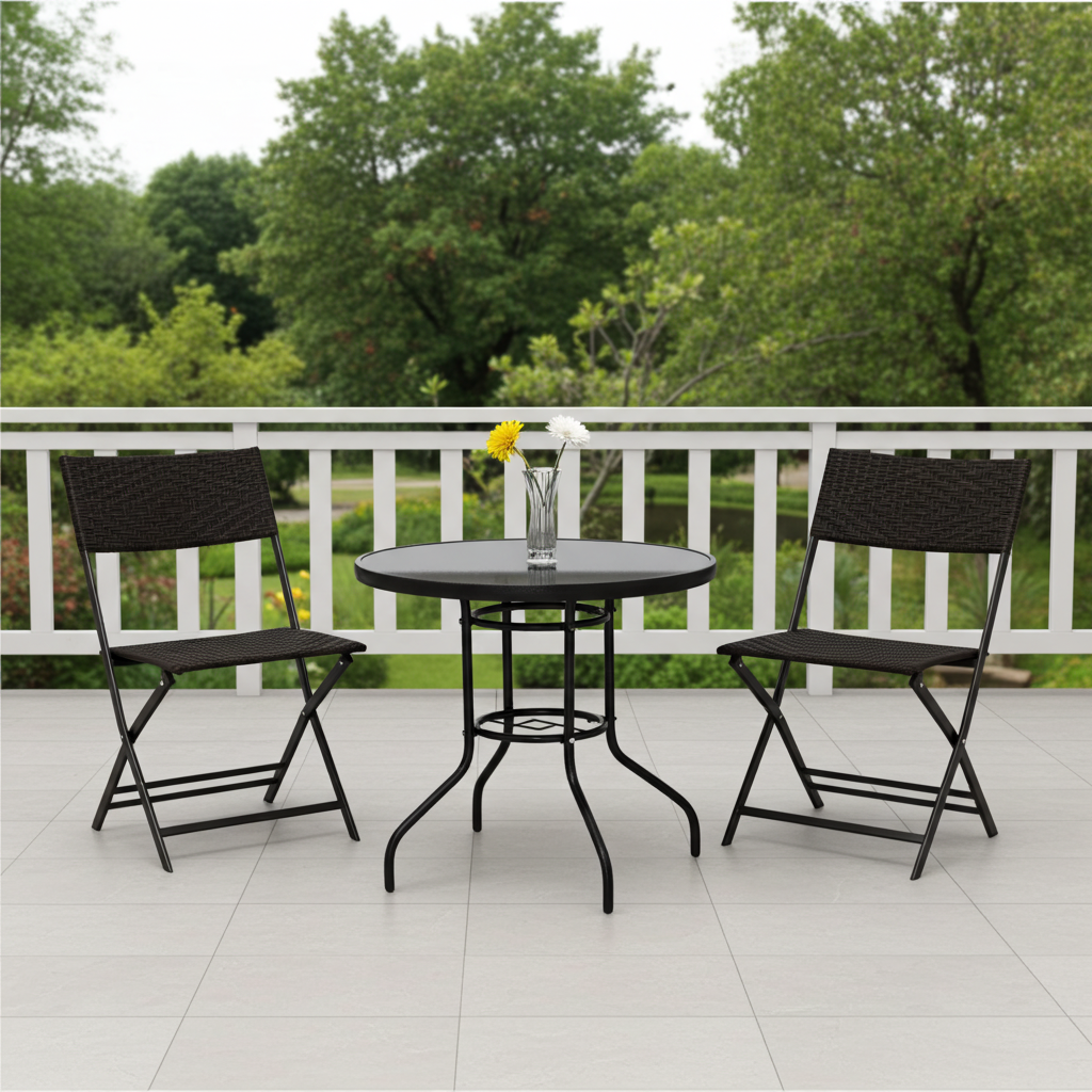 Gartenmöbel-Set Alfresco, 3-teilig (2 Sessel und Glastisch)