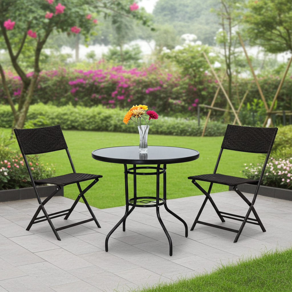 Gartenmöbel-Set Alfresco, 3-teilig (2 Sessel und Glastisch)