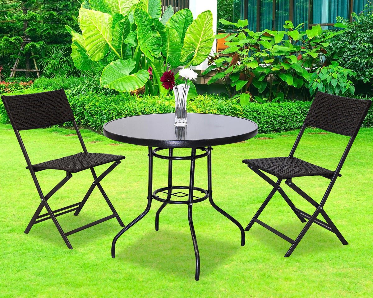 Gartenmöbel-Set Alfresco, 3-teilig (2 Sessel und Glastisch)