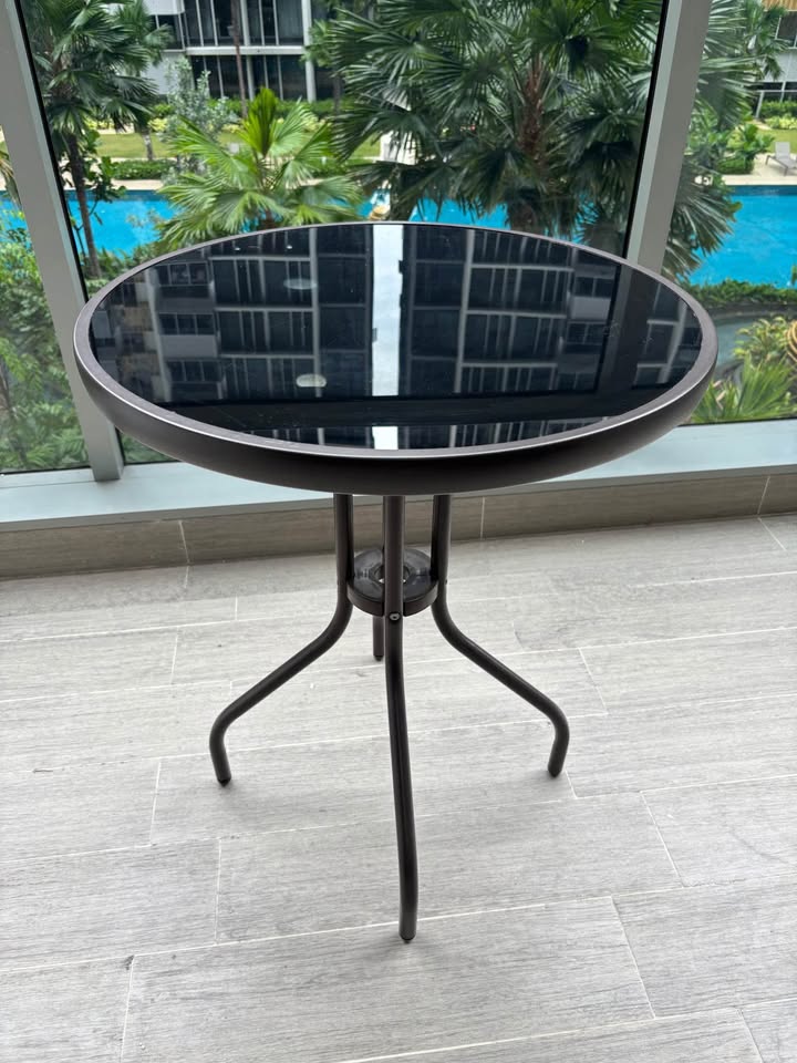 Beistelltisch Alfresco mit Spiegelglasplatte, rund 60 cm