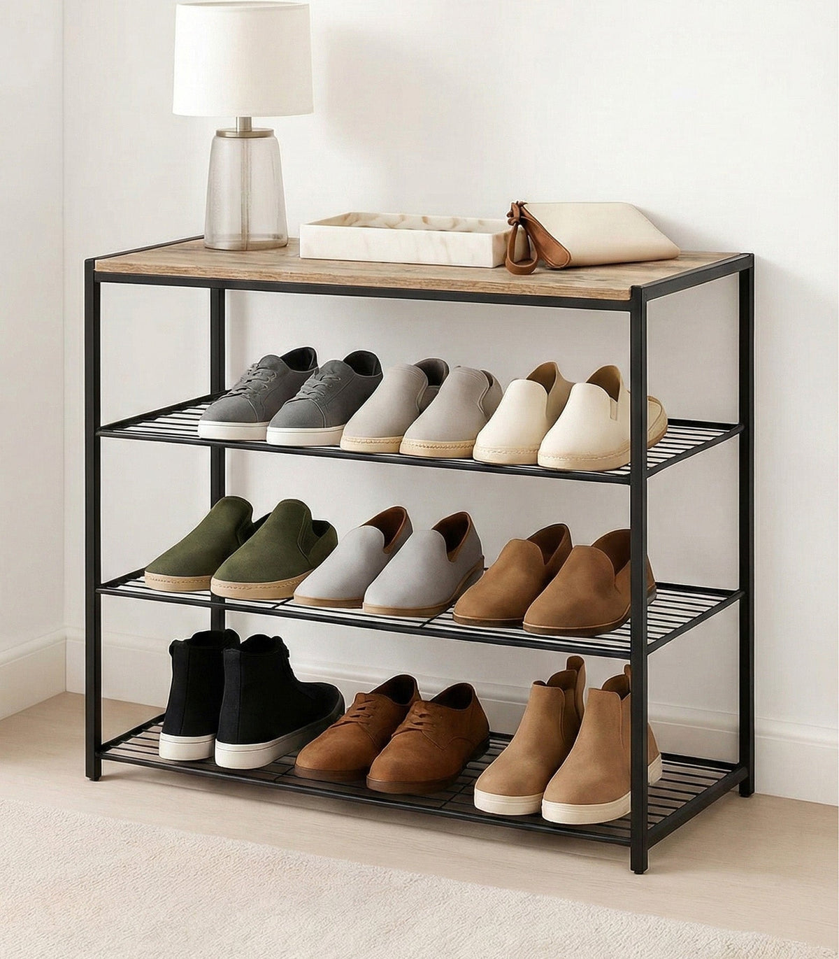 Schuhregal Vita mit 4 Ebenen, 63 x 63 cm