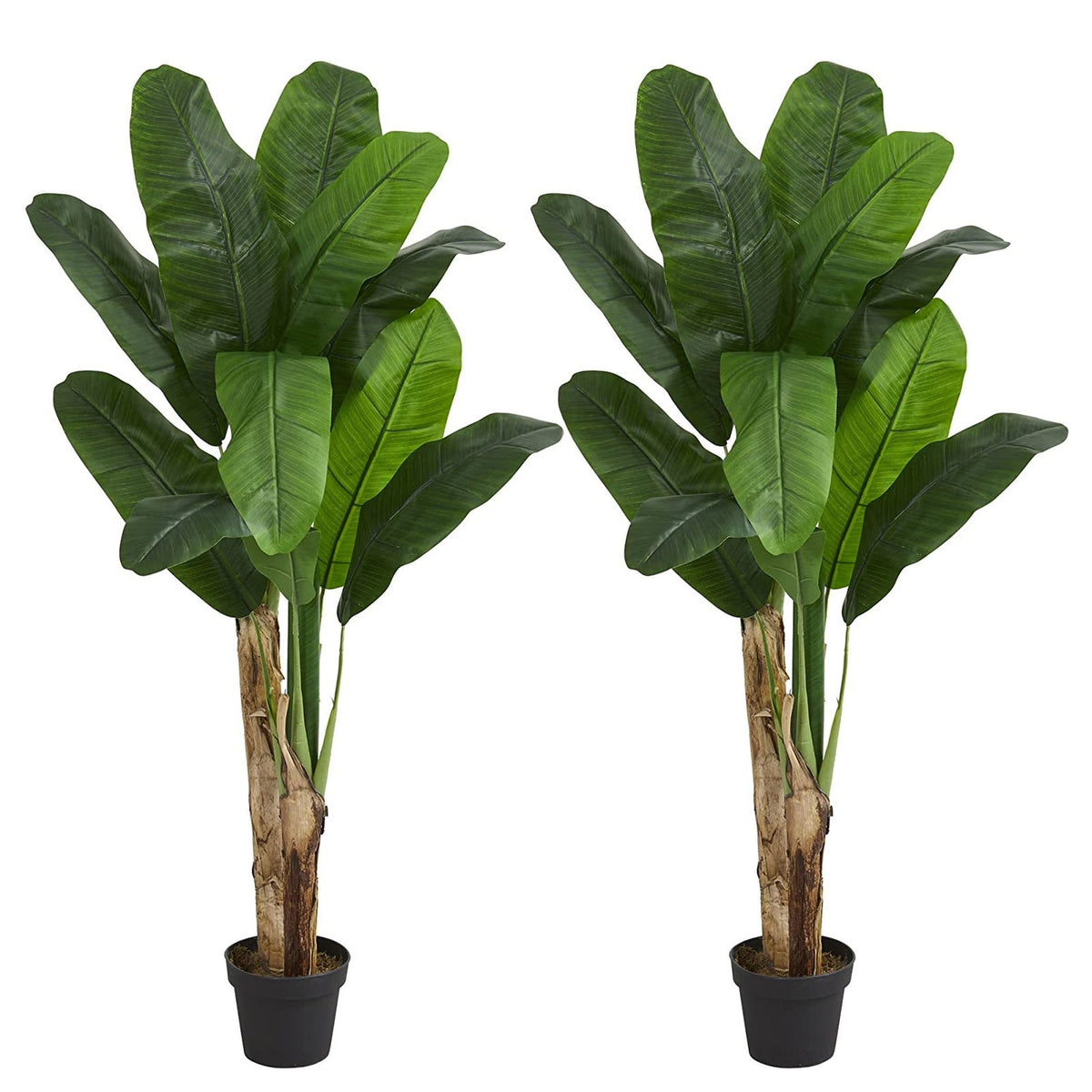 Kunstpflanze Bananenbaum 118 cm im Topf, 2er-Set