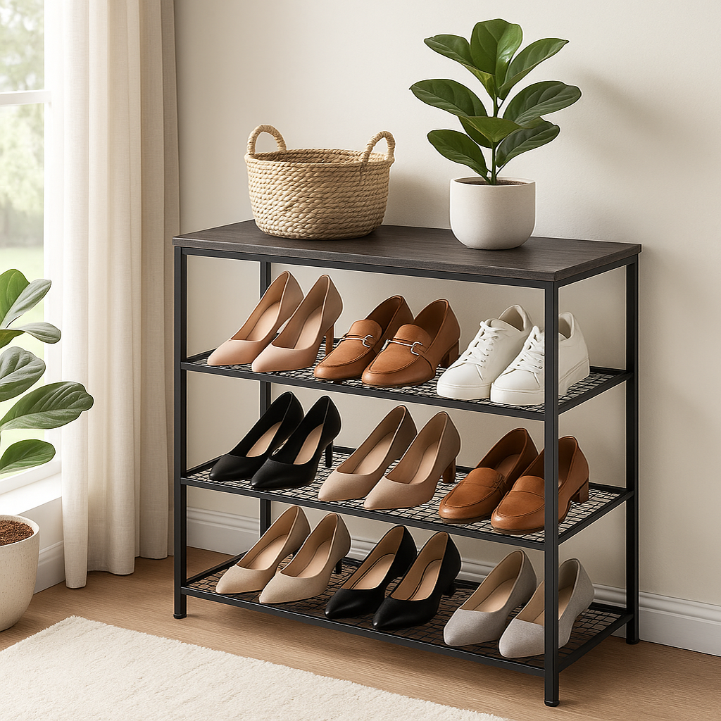 Schuhregal Vita mit 4 Ebenen, 63 x 63 cm