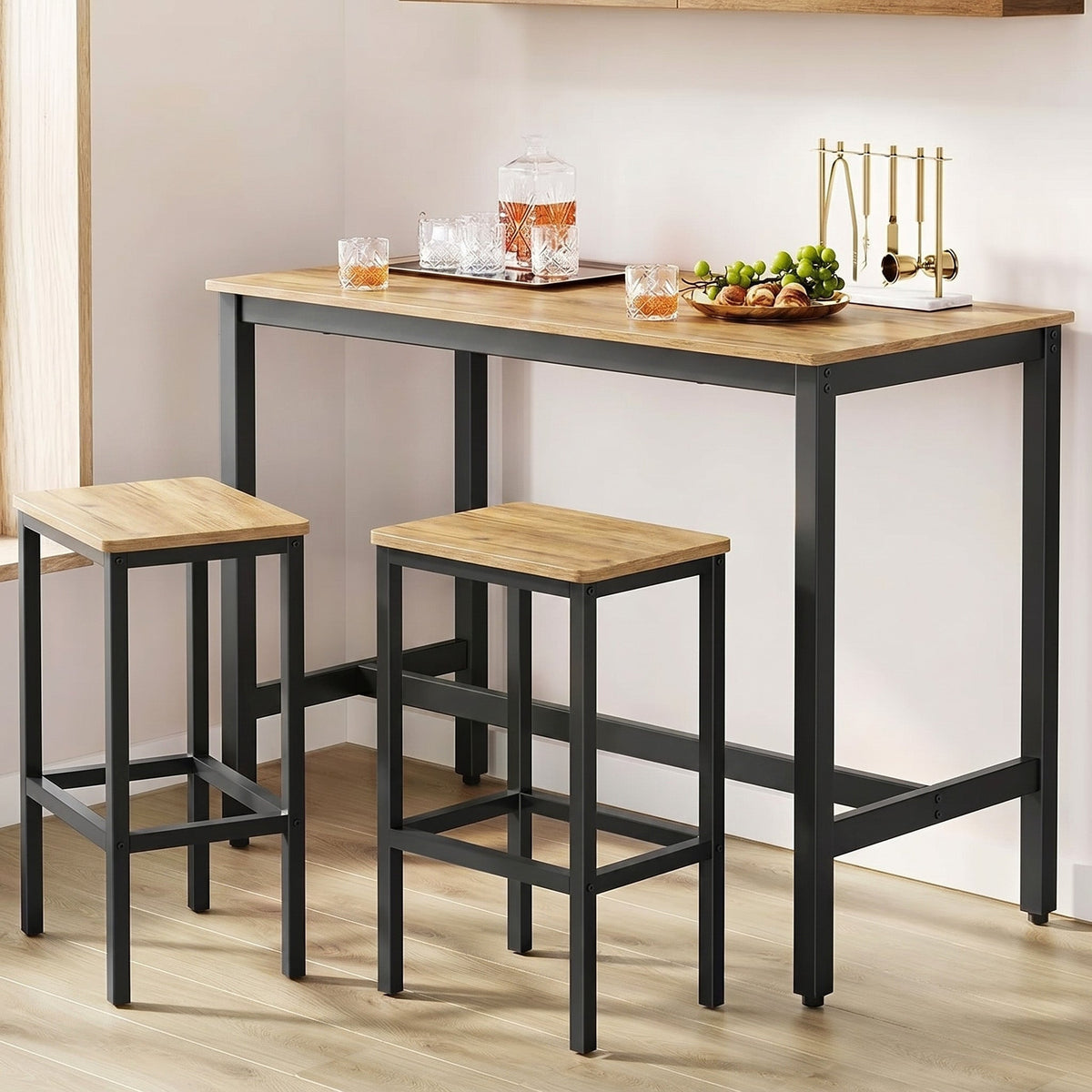 Bartisch-Set Grandeur mit 2 Hockern, 120 cm
