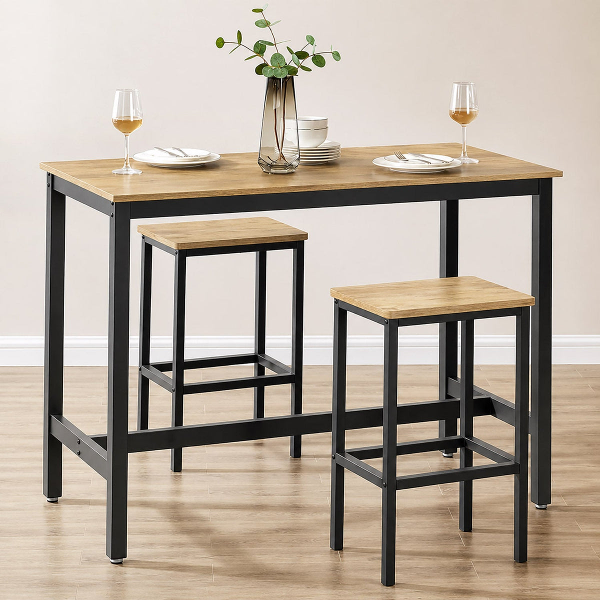 Bartisch-Set Grandeur mit 2 Hockern, 120 cm