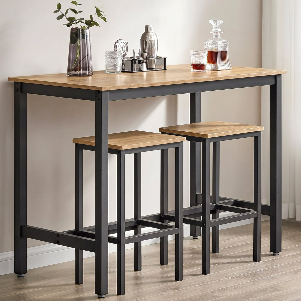 Bartisch-Set Grandeur mit 2 Hockern, 120 cm