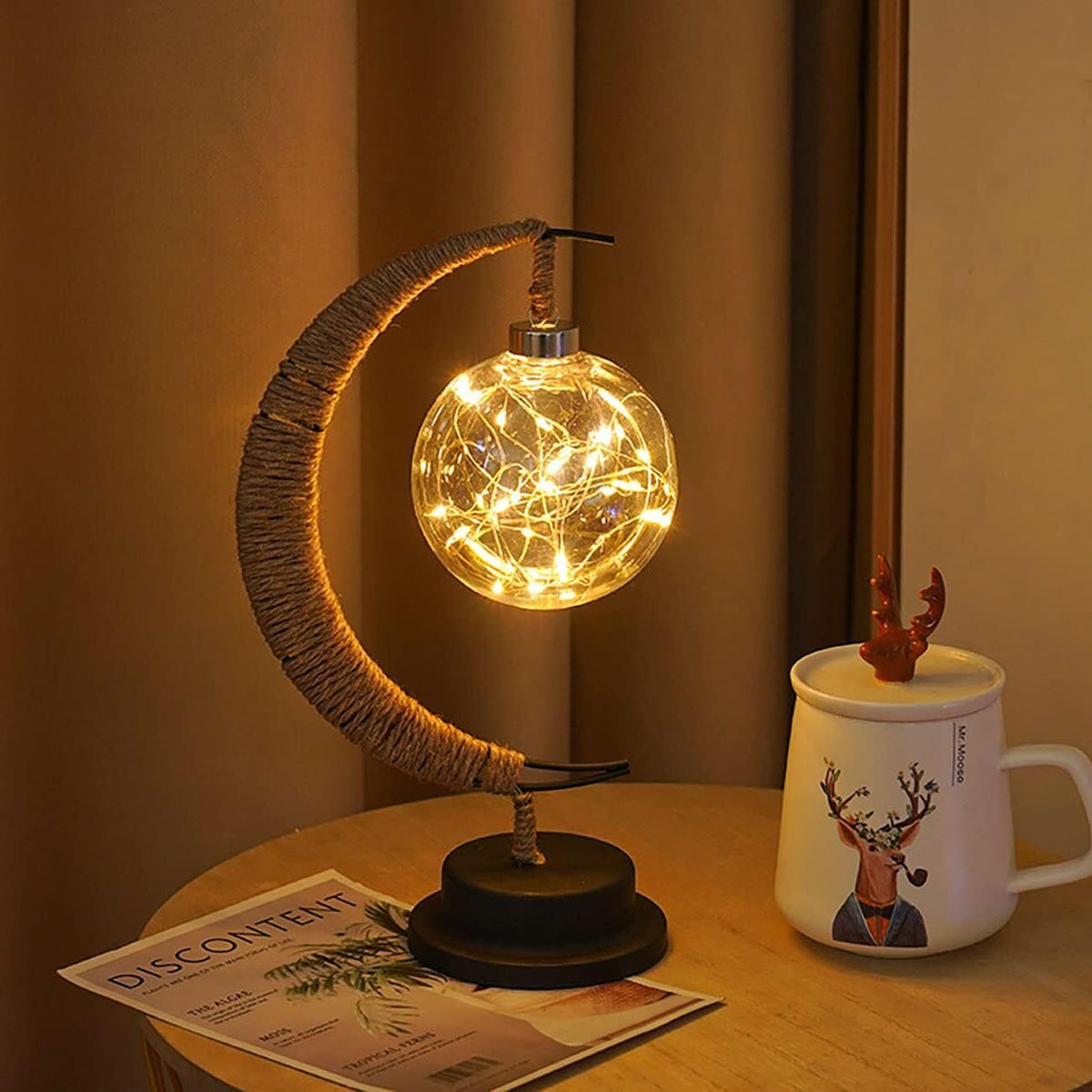 Mondlampe mit Halbmond-Ständer, 27 cm, USB
