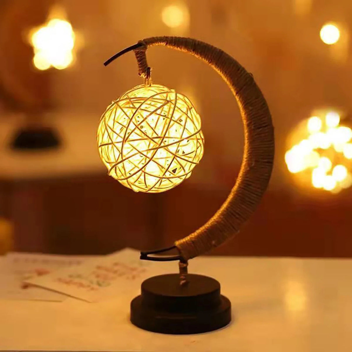 Mondlampe mit Halbmond-Ständer, 27 cm, USB