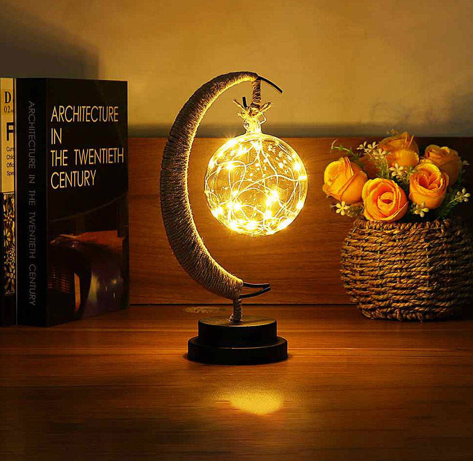 Mondlampe mit Halbmond-Ständer, 27 cm, USB