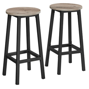 Barhocker Industrial aus Holz und Metall, 2er-Set